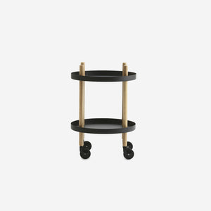 Normann Copenhagen Block Table Round Black Oak Trolley Normann Copenhagen    - [store_name]