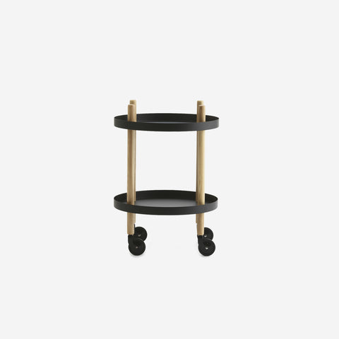 Normann Copenhagen Block Table Round Black Oak Trolley Normann Copenhagen    - [store_name]