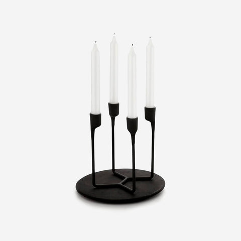 Normann Copenhagen Heima Black Round Drip Plate Candleholder Normann Copenhagen    - [store_name]