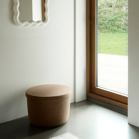 Normann Copenhagen Hide Storage Pouf Brown Small Storage Basket Normann Copenhagen - [store_name]