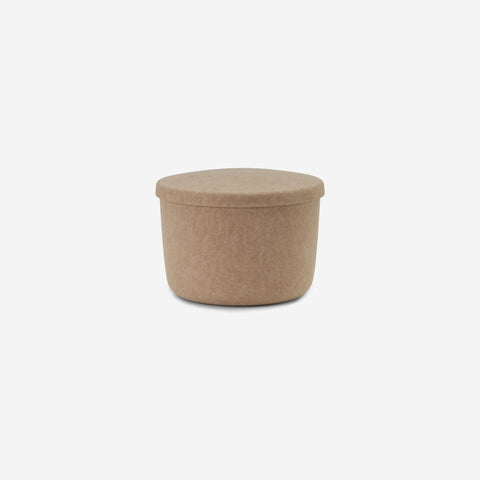 Normann Copenhagen Hide Storage Pouf Sand Small Storage Basket Normann Copenhagen - [store_name]