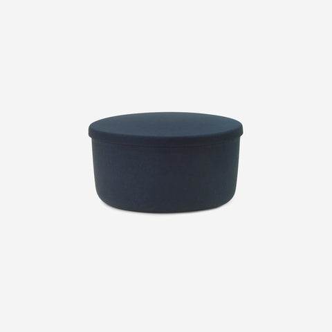 Normann Copenhagen Hide Storage Pouf Steel Blue Large Storage Basket Normann Copenhagen - [store_name]