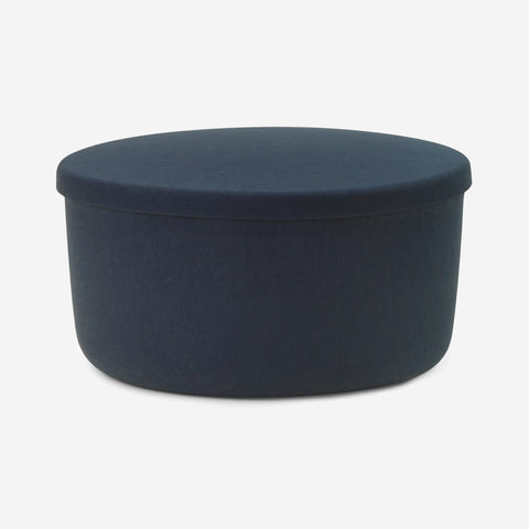 Normann Copenhagen Hide Storage Pouf Steel Blue Large Storage Basket Normann Copenhagen - [store_name]