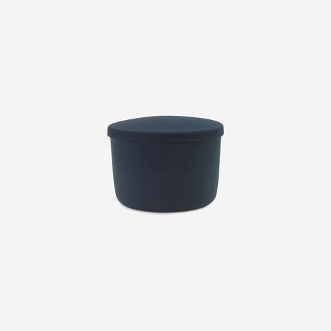 Normann Copenhagen Hide Storage Pouf Steel Blue Small Storage Basket Normann Copenhagen - [store_name]