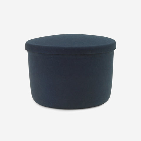 Normann Copenhagen Hide Storage Pouf Steel Blue Small Storage Basket Normann Copenhagen - [store_name]
