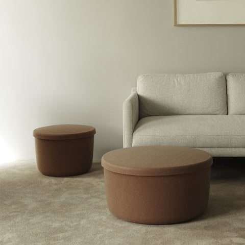 Normann Copenhagen Hide Storage Pouf Brown Large Storage Basket Normann Copenhagen - [store_name]