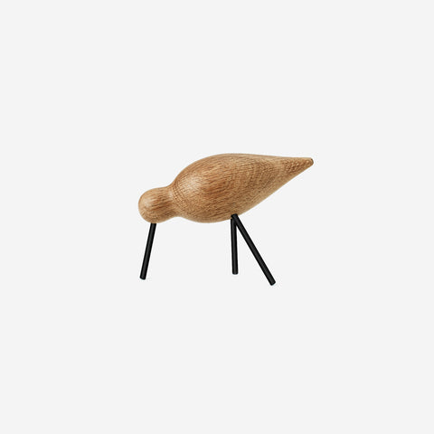 Normann Copenhagen Shorebird Medium Oak Black Wooden Figurine Normann Copenhagen    - [store_name]