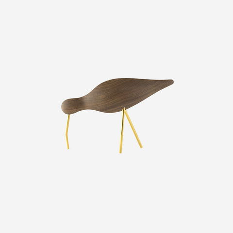 Normann Copenhagen Shorebird Large Walnut Brass Wooden Figurine Normann Copenhagen - [store_name]