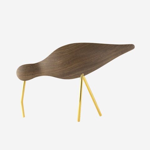Normann Copenhagen Shorebird Large Walnut Brass Wooden Figurine Normann Copenhagen - [store_name]