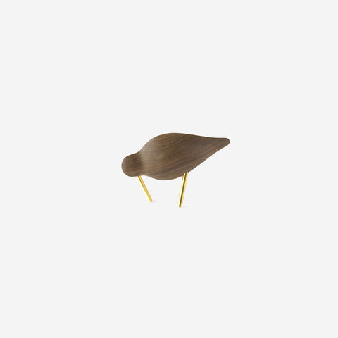 Normann Copenhagen Shorebird Small Walnut Brass Wooden Figurine Normann Copenhagen - [store_name]