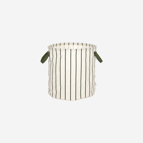 OYOY Living Raita Green Striped Laundry Basket Medium