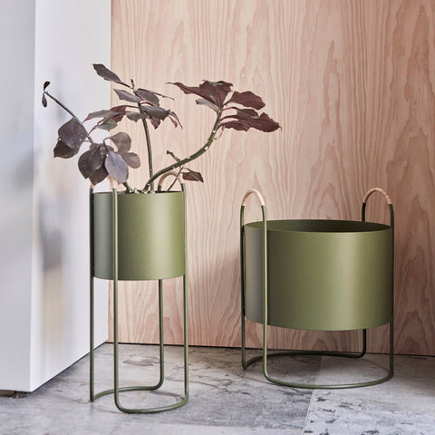 OYOY Living Maki Plant Box Low Olive Plant Stand OYOY Living - [store_name]