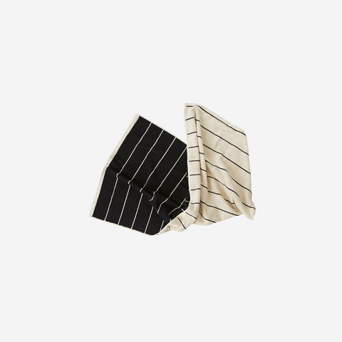 OYOY Raita Striped Bath Sheet Beige Black Bath Towel OYOY Living - [store_name]