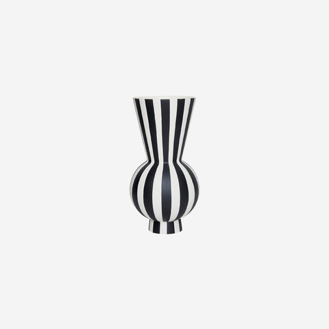 OYOY Living Toppu Vase Round Black White Vase OYOY Living - [store_name]