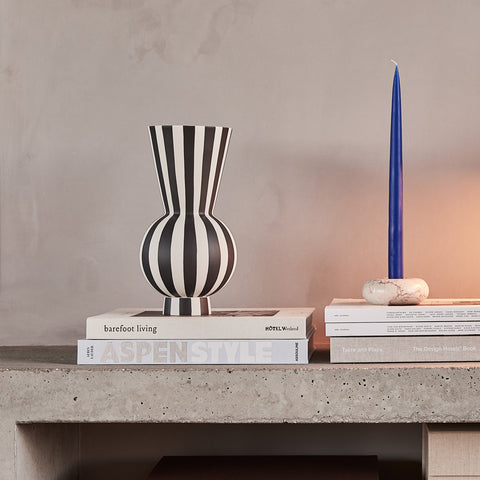 OYOY Living Toppu Vase Round Black White Vase OYOY Living - [store_name]