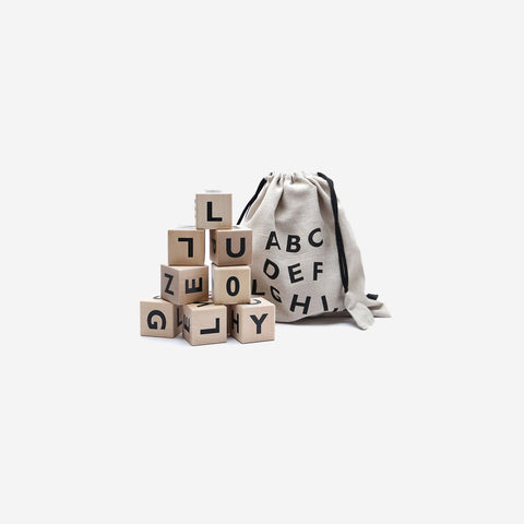 Ooh Noo Wooden Alphabet Blocks Black Wooden Toys Ooh Noo - [store_name]