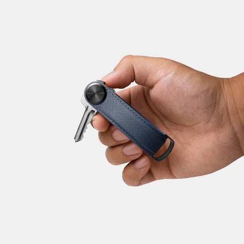 Orbitkey Key Organiser Pro Leather Saffiano Oxford Navy Key Ring Orbitkey - [store_name]