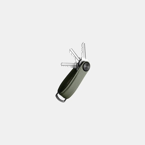 Orbitkey Key Organiser Pro Leather Saffiano Olive Green Key Ring Orbitkey - [store_name]