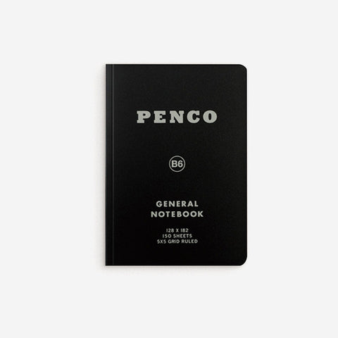 Penco General Notebook Grid B6 Black Notebook Penco - [store_name]