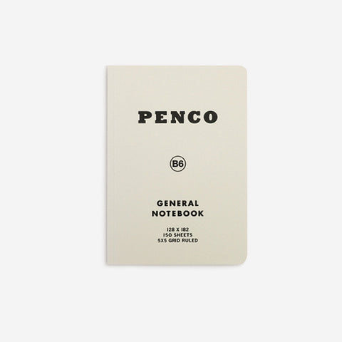 Penco General Notebook Grid B6 White Notebook Penco - [store_name]