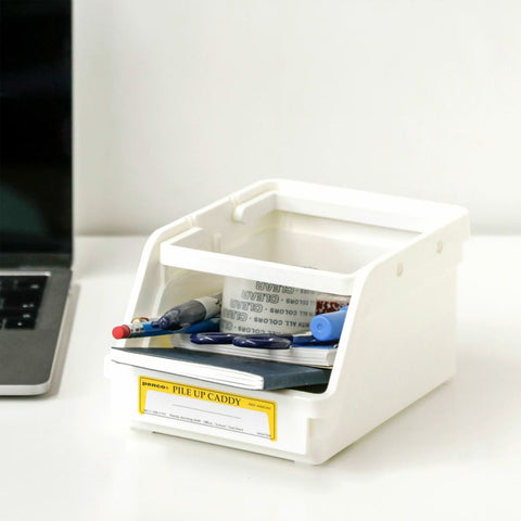 Penco Pile Up Caddy White Desk Organiser Penco - [store_name]