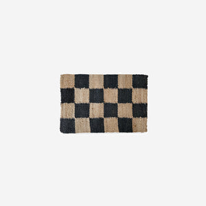 Potted Checker Jute Doormat Black Doormat Potted    - [store_name]