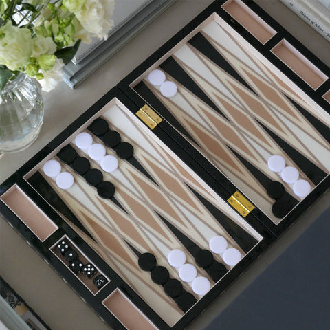 Printworks Classic Backgammon Lacquered Wood Black Board Game Printworks - [store_name]