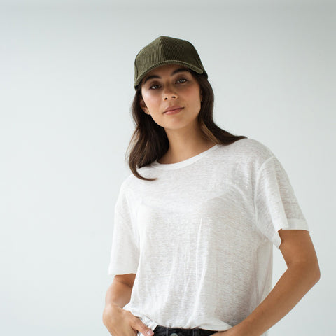 Sophie Cord Cap Olive Hat Sophie - [store_name]