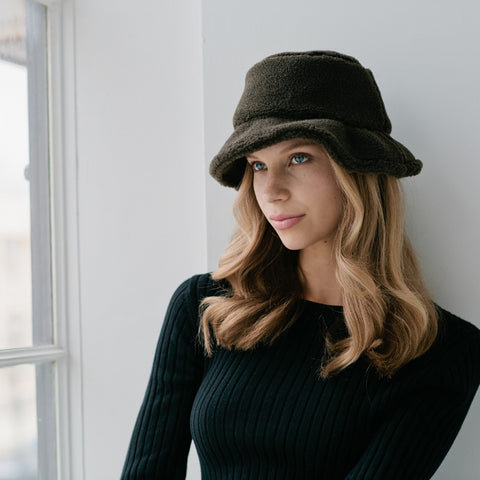 Sophie Fluffy Love Bucket Hat Khaki Hat Sophie - [store_name]