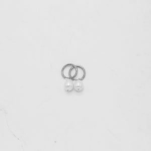 Sophie Earrings Pearl Hoop Huggies Silver Jewellery Sophie    - [store_name]