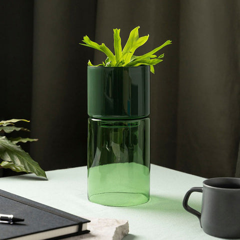 Studio Milligram Glass Flip Planter Tall Green + Moss Planter Studio Milligram - [store_name]