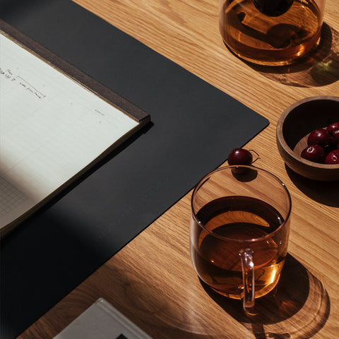 Studio Milligram Recycled Leather Desk Mat Black Desk Mat Studio Milligram - [store_name]