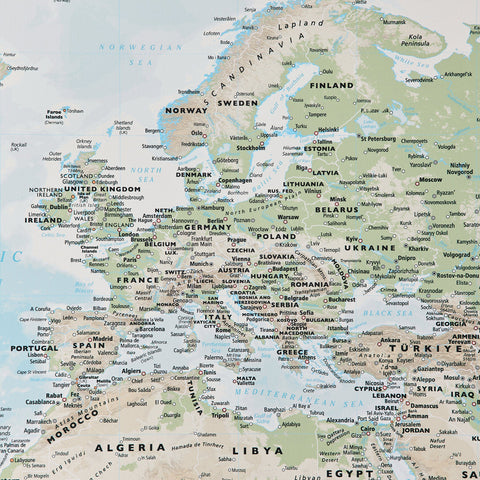 Studio Milligram World Canvas Wall Map 125x90cm Studio Milligram - [store_name]