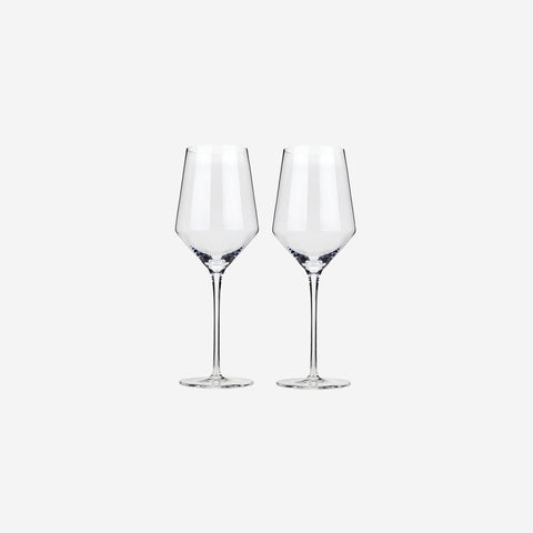 Viski Angled Crystal Chardonnay Glasses