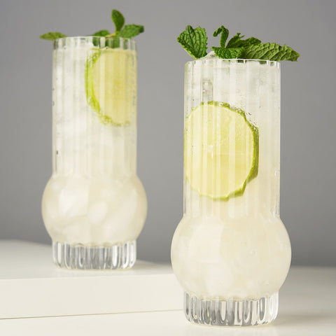 Viski Art Deco Crystal Highball Glasses Glassware Viski - [store_name]