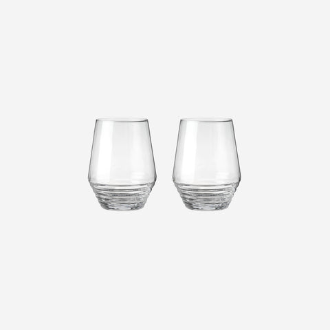 Viski Deco Crystal Stemless Wine Glasses