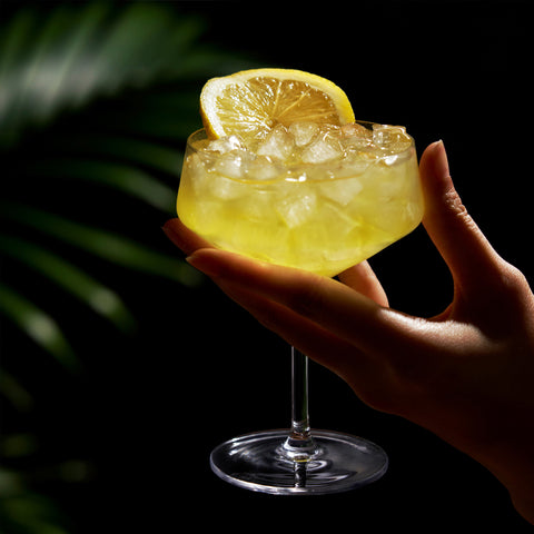 Viski Raye Angled Crystal Coupe Glasses Glassware Viski - [store_name]