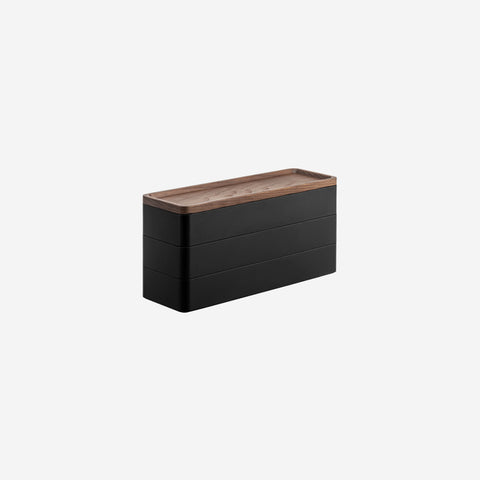Yamazaki Rin 3 Tier Slim Accessory Case Black Storage Box Yamazaki - [store_name]