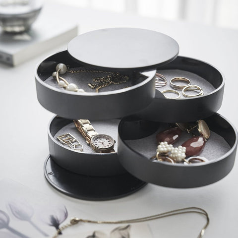 Yamazaki Tower Accessory Tray 4 Tier Black Accessory Tray Yamazaki    - [store_name]
