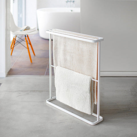 Yamazaki Tower Bath Towel Hanger White Towel Hanger Yamazaki - [store_name]
