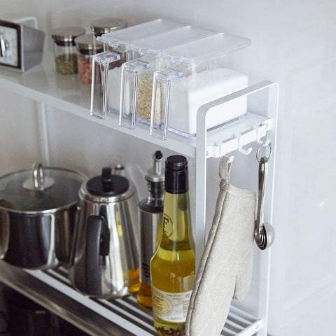 Yamazaki Tower Double Countertop Stand White Kitchen Shelf Yamazaki - [store_name]