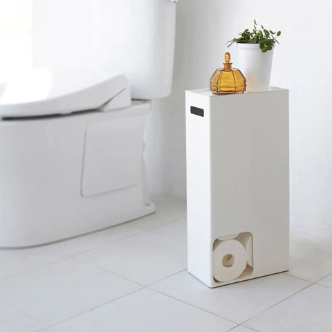 Yamazaki Tower Toilet Paper Stocker White Bathroom Accessories Yamazaki - [store_name]
