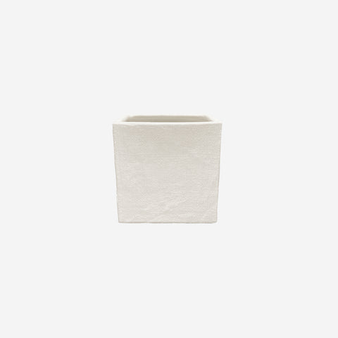 Zakkia Burlap Square Pot White Pot Zakkia - [store_name]