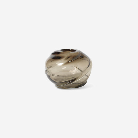 SIMPLE FORM. - Ferm Living Ferm Living Water Swirl Vase Round Smoked Grey - 