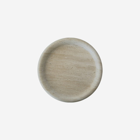 SIMPLE FORM. - Behr and Co Behr & Co Stone Round Tray Travertine - 