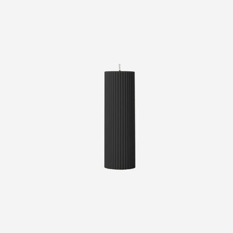SIMPLE FORM. - Black Blaze Black Blaze Wide Column Pillar Candle Black - 