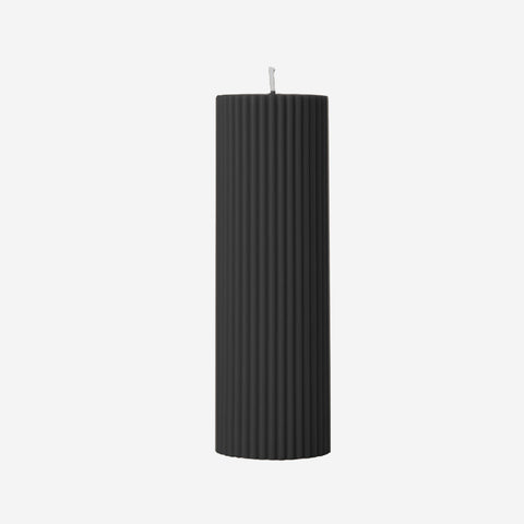 SIMPLE FORM. - Black Blaze Black Blaze Wide Column Pillar Candle Black - 