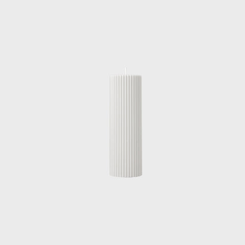 SIMPLE FORM. - Black Blaze Black Blaze Wide Column Pillar Candle White - 