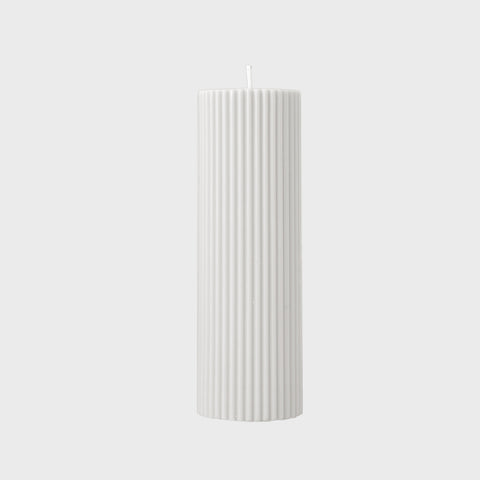 SIMPLE FORM. - Black Blaze Black Blaze Wide Column Pillar Candle White - 