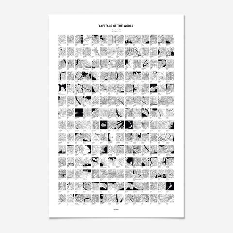 SIMPLE FORM. - Bold Tuesday Bold Tuesday Capitals of The World Print - 
